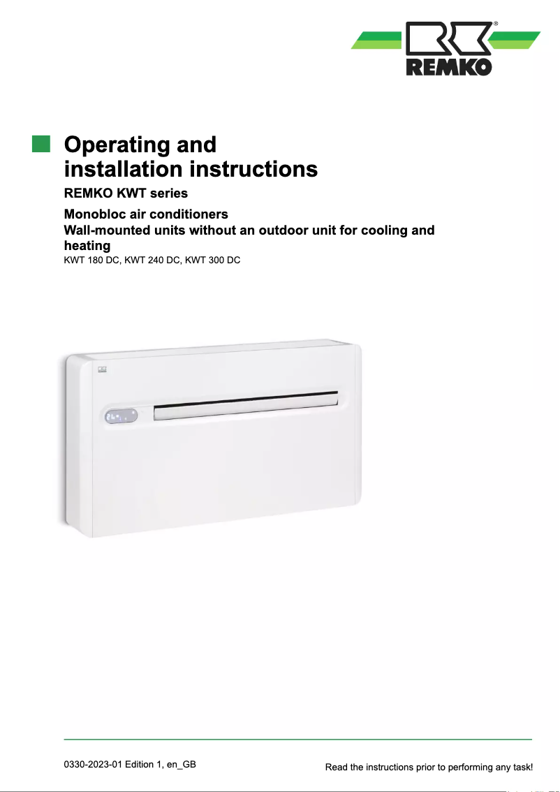 Page 1 of the manual User Manual Remko KWT 300 DC