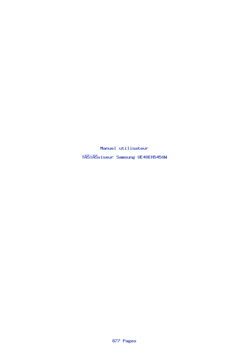Page 1 de la notice Manuel utilisateur Samsung UE40EH5450W