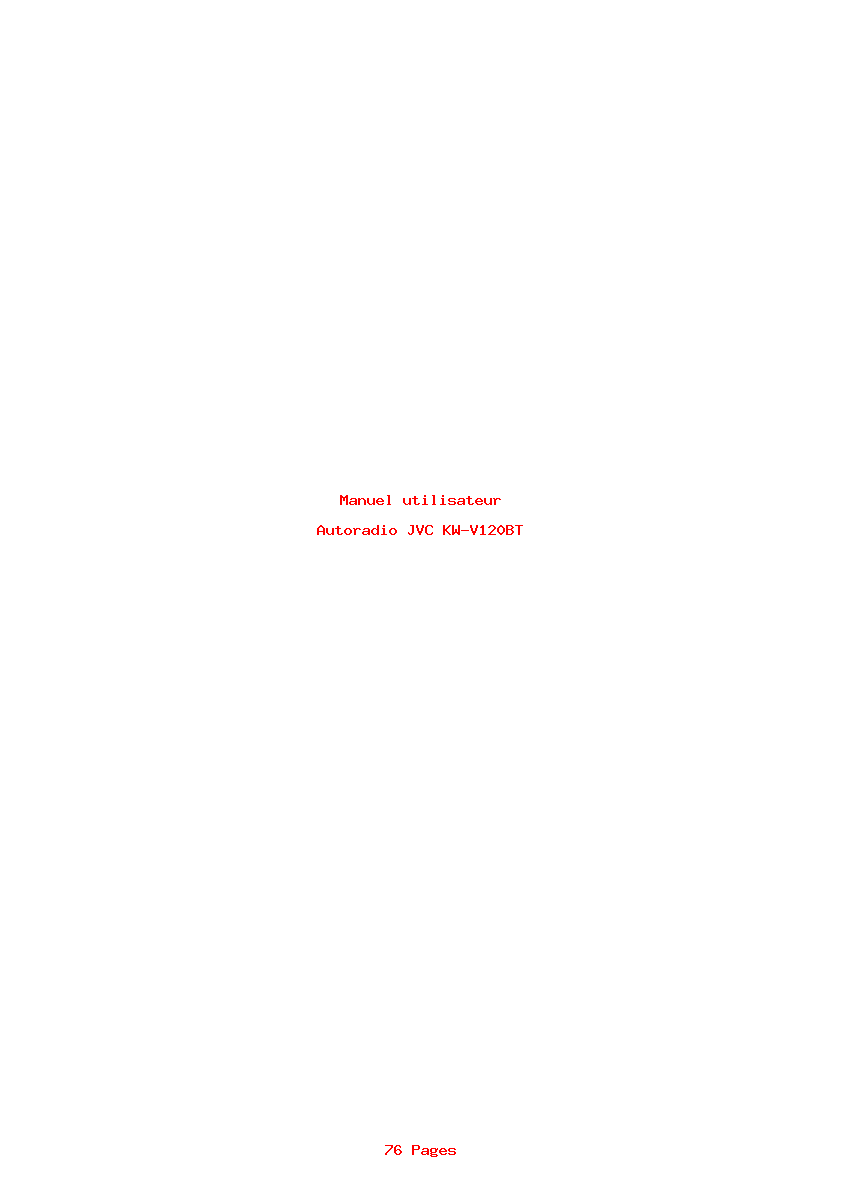 Page 1 de la notice Manuel utilisateur JVC KW-V120BT