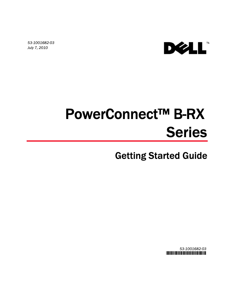 Page 1 de la notice Guide d'installation Dell PowerConnect B-RX8