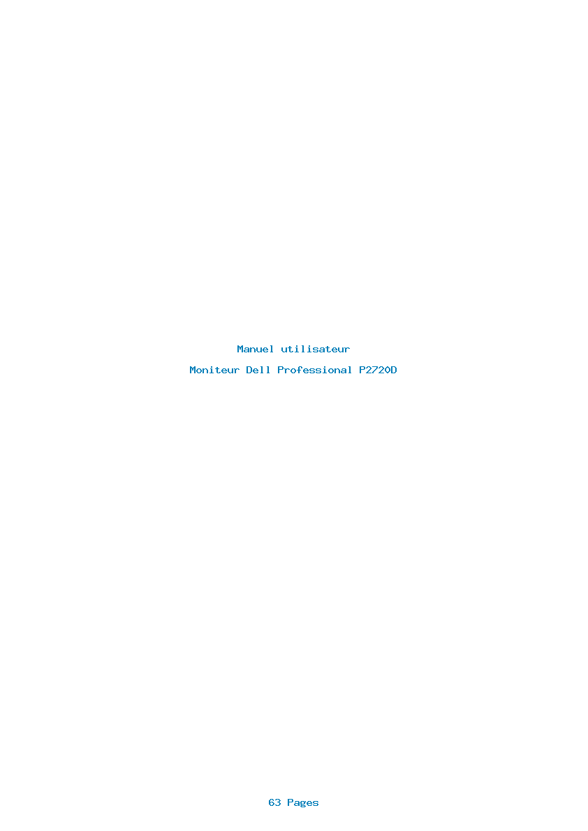 Page 1 de la notice Manuel utilisateur Dell Professional P2720D