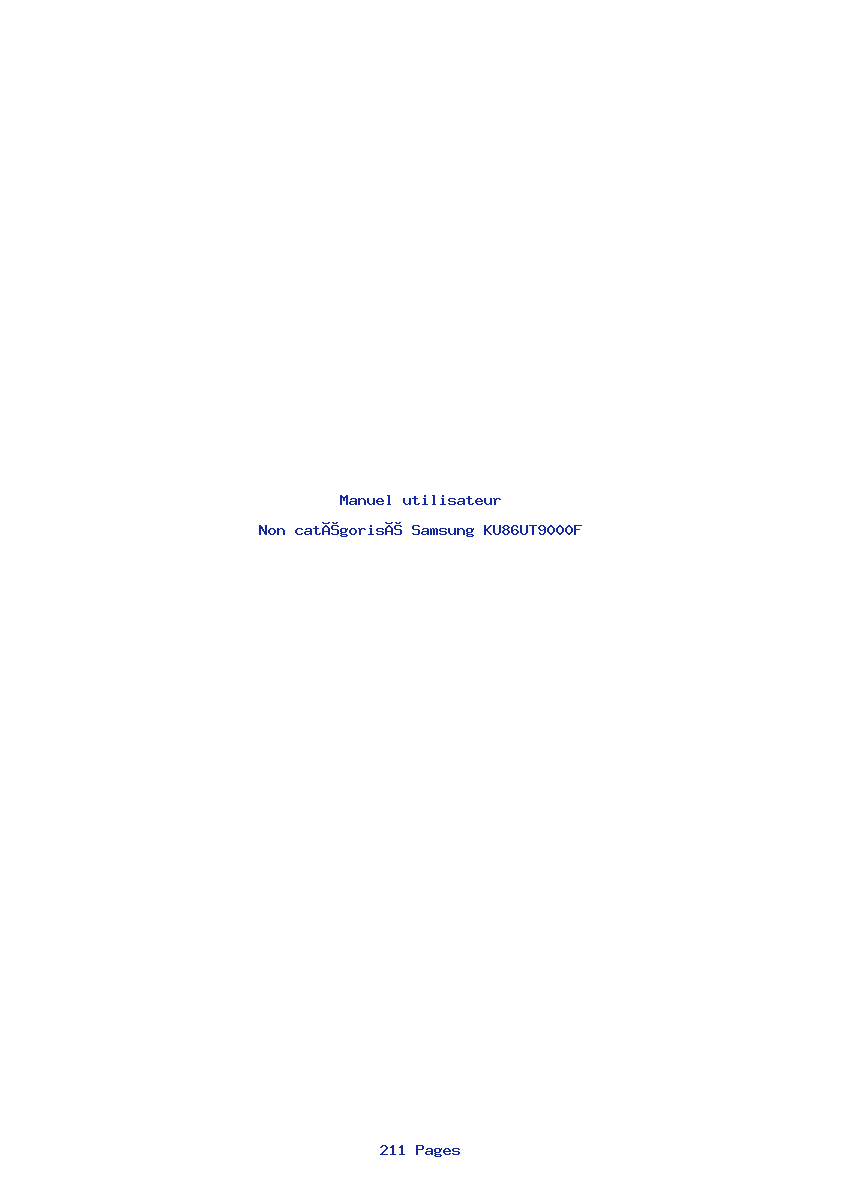Page 1 de la notice Manuel utilisateur Samsung KU86UT9000F