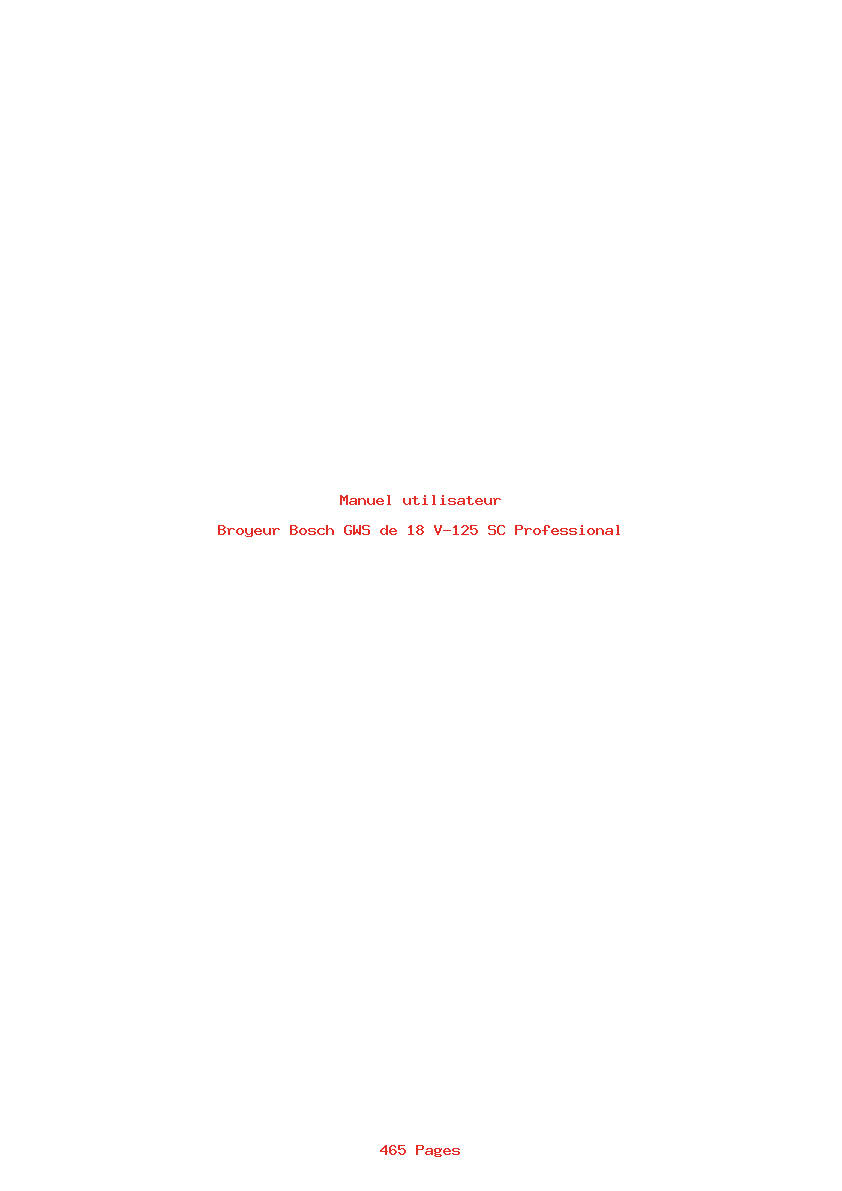 Page 1 de la notice Manuel utilisateur Bosch GWS de 18 V-125 SC Professional
