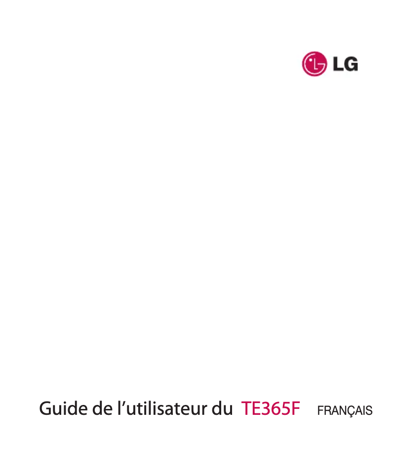 Page 1 de la notice Manuel utilisateur LG TE365F