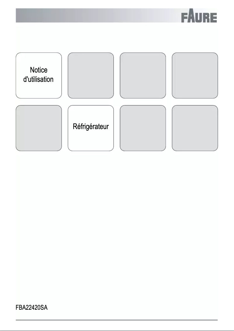 Page 1 of the manual User Manual Faure FBA22420SA