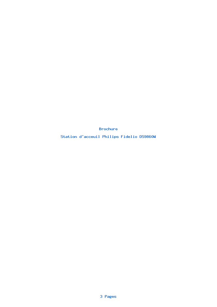 Page 1 de la notice Brochure Philips Fidelio DS9860W