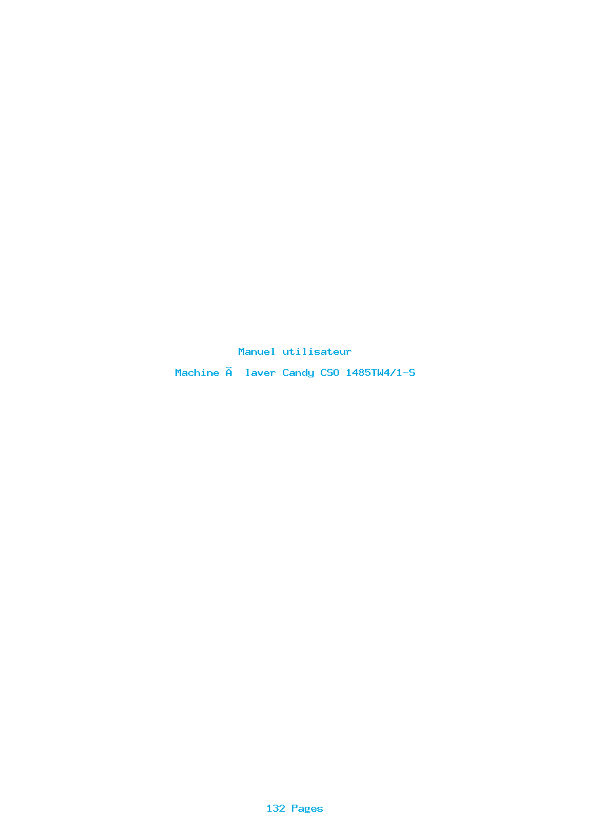 Page 1 de la notice Manuel utilisateur Candy CSO 1485TW4/1-S