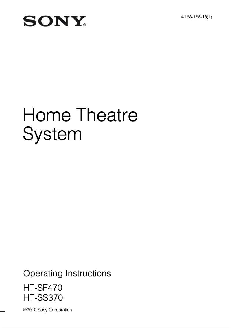 Página 1 del manual Manual de usuario Sony HT-SF470
