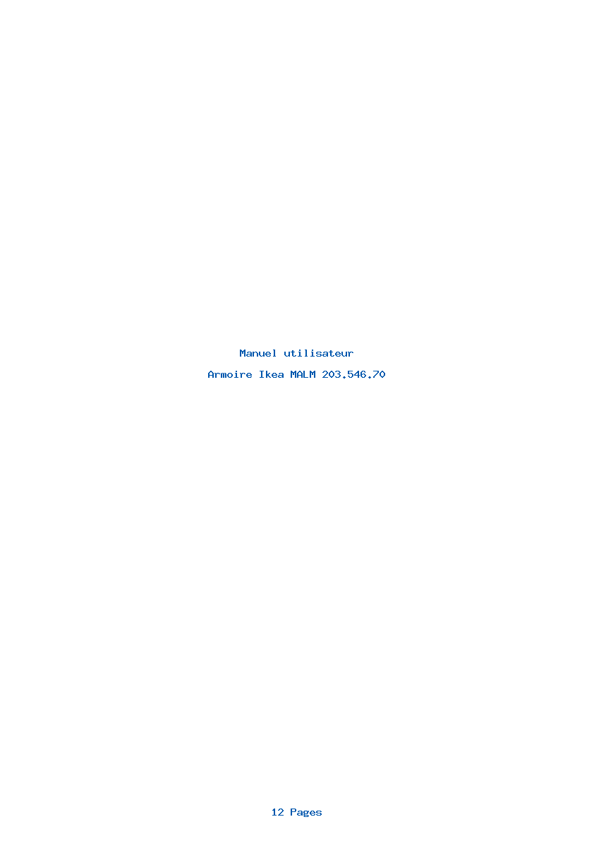 Page 1 de la notice Manuel utilisateur Ikea MALM 203.546.70