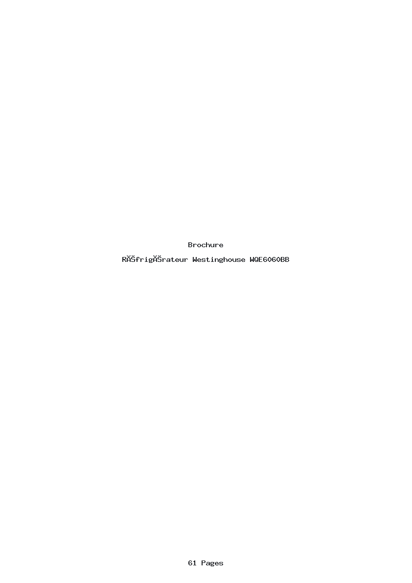 Image de la première page du manuel de l'appareil WQE6060BB