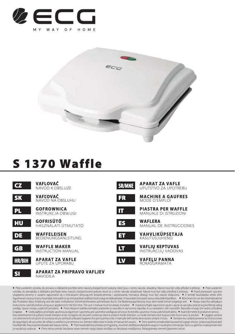 Page 1 of the manual User Manual ECG S 1370 Waffle