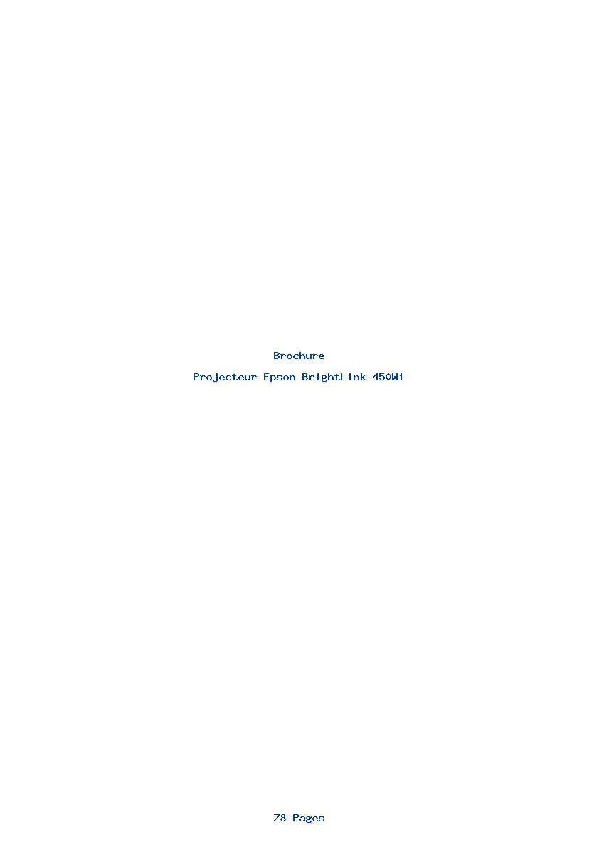 Page 1 de la notice Brochure Epson BrightLink 450Wi