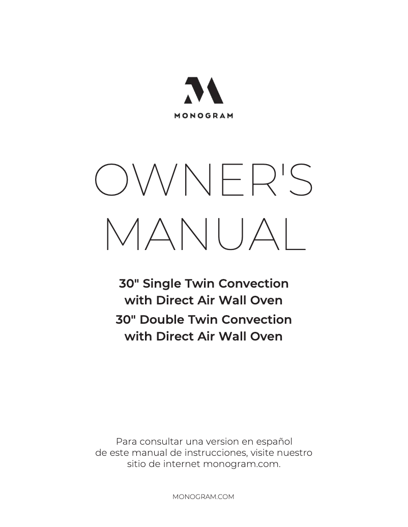 Page 1 de la notice Manuel utilisateur Monogram ZTDX1DSSN