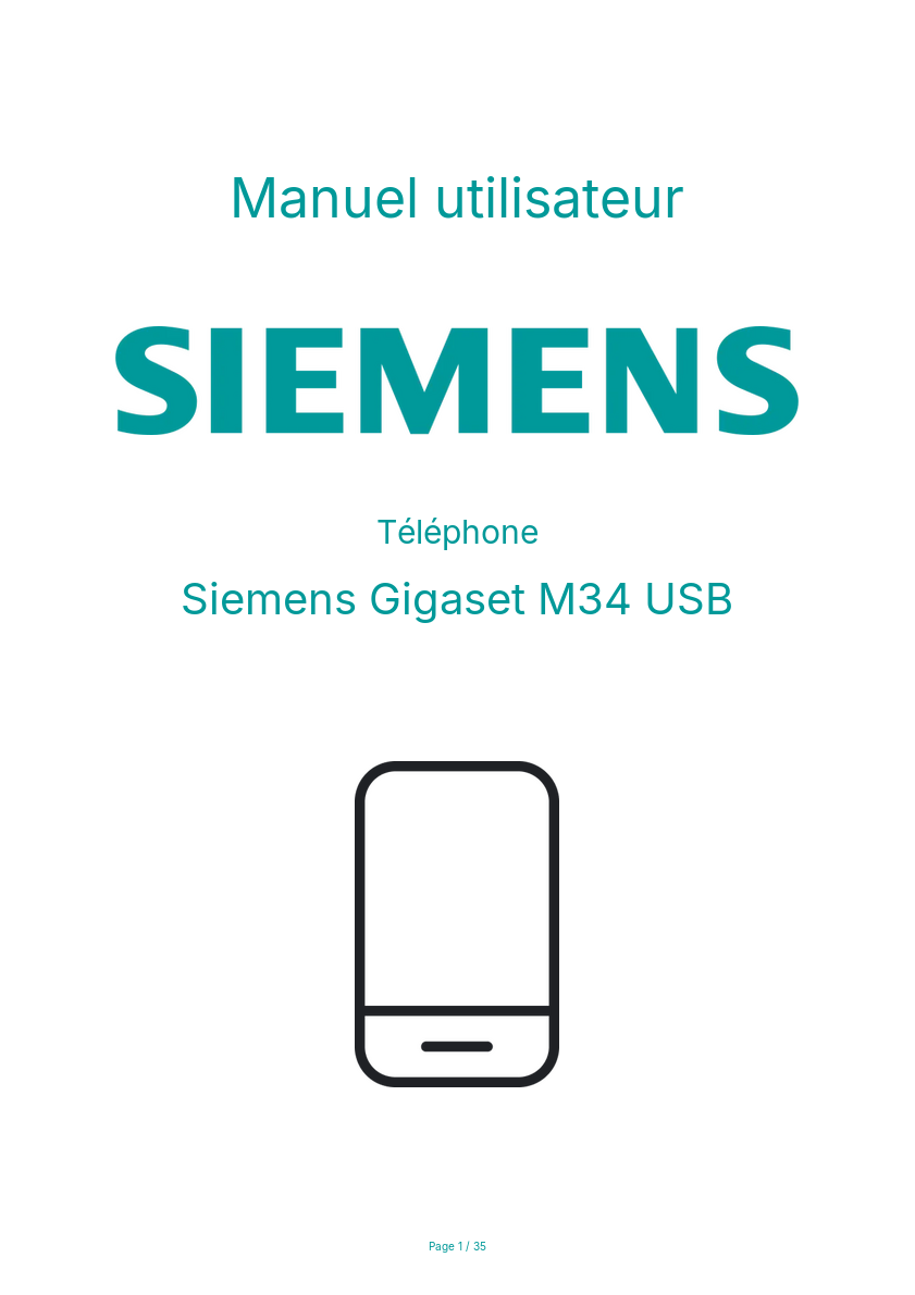Image de la première page du manuel de l'appareil Gigaset M34 USB