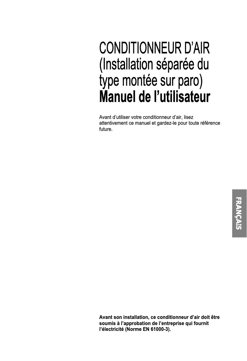 Page 1 de la notice Manuel utilisateur LG LS-K1861FL