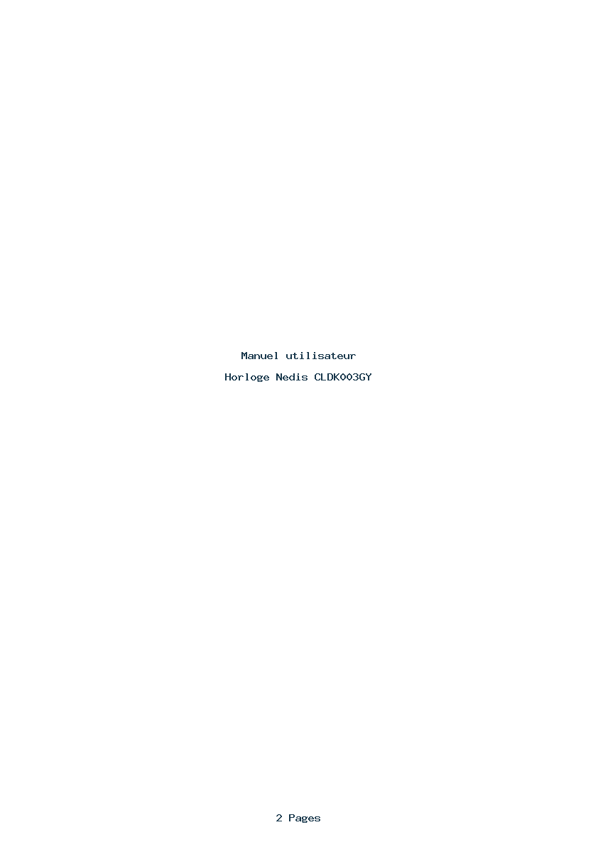 Page 1 de la notice Manuel utilisateur Nedis CLDK003GY