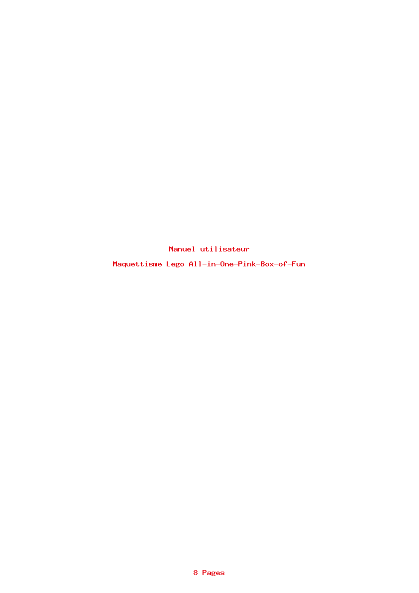 Page 1 de la notice Manuel utilisateur Lego All-in-One-Pink-Box-of-Fun