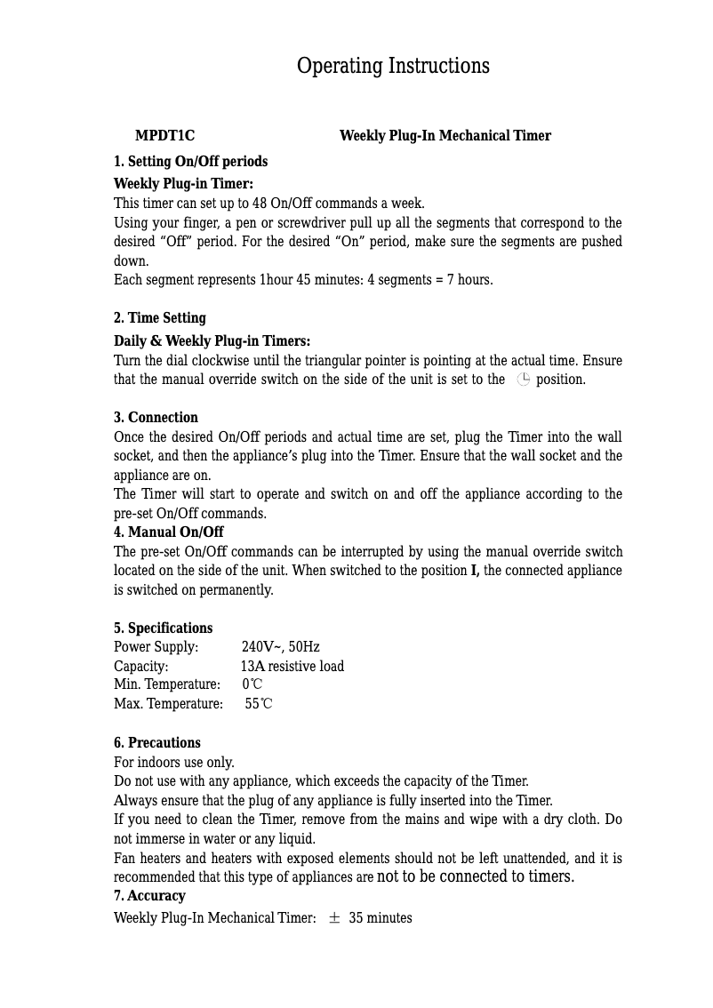 Page 1 de la notice Manuel utilisateur SMJ MPDT1C