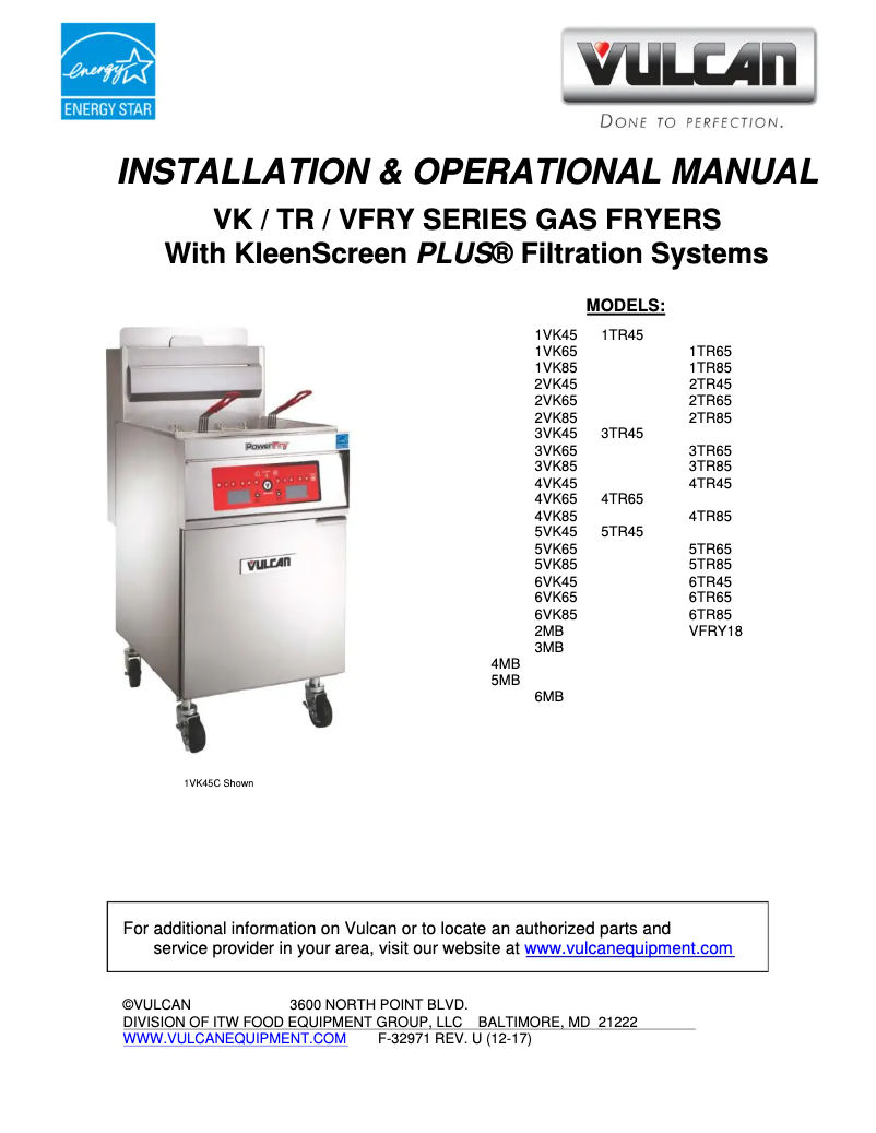 Page 1 de la notice Manuel utilisateur Vulcan VK45
