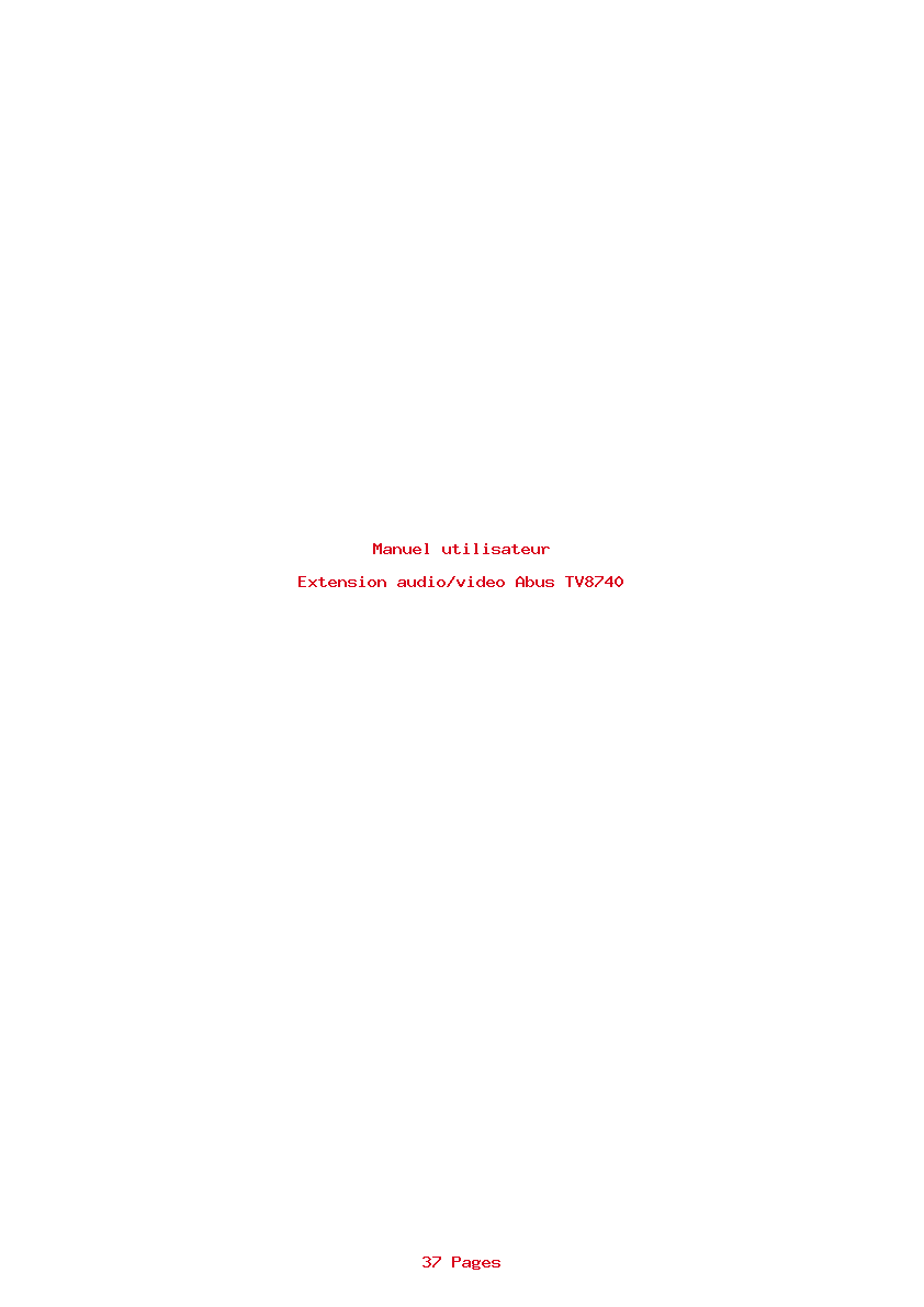 Page 1 de la notice Manuel utilisateur Abus TV8740
