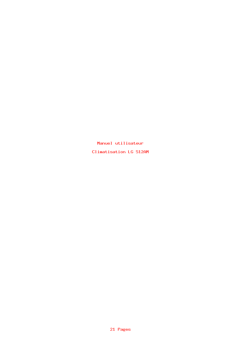 Page 1 de la notice Manuel utilisateur LG S12AM