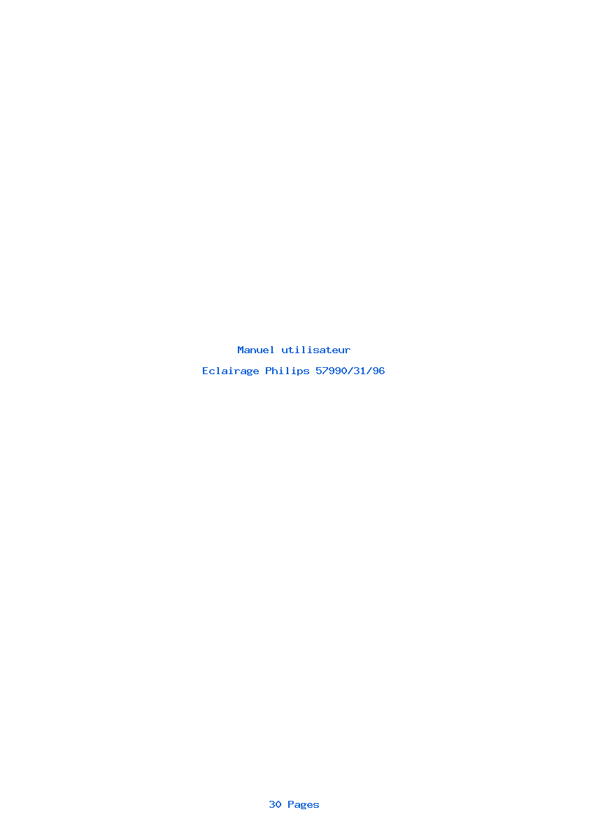 Page 1 de la notice Manuel utilisateur Philips 57990/31/96
