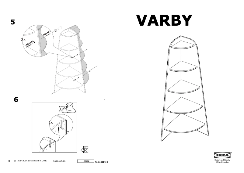 Page 1 de la notice Manuel utilisateur Ikea VARBY 204.175.78