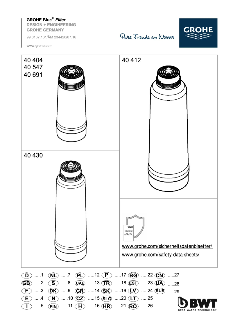 Page 1 de la notice Guide d'installation Grohe 40412001