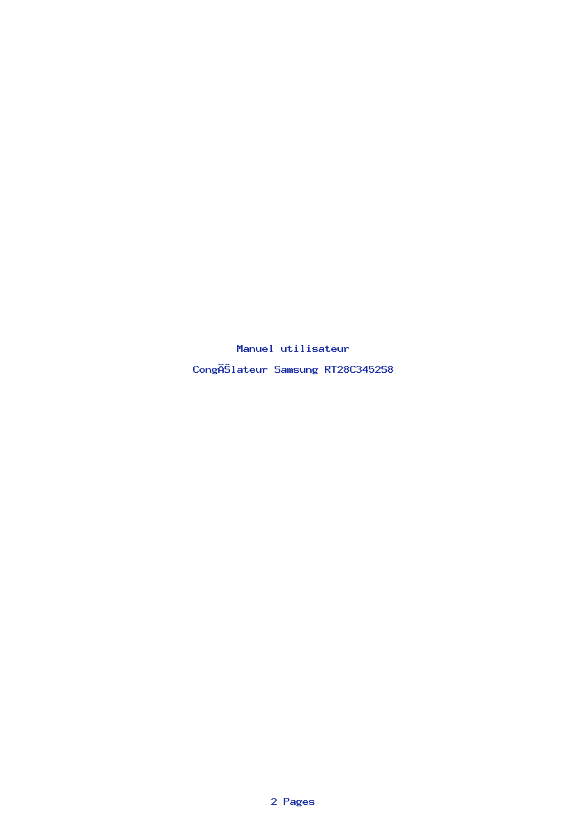 Page 1 de la notice Manuel utilisateur Samsung RT28C3452S8