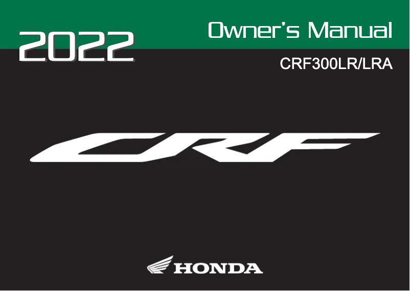 Page 1 de la notice Manuel utilisateur Honda CRF300L Rally (2022)