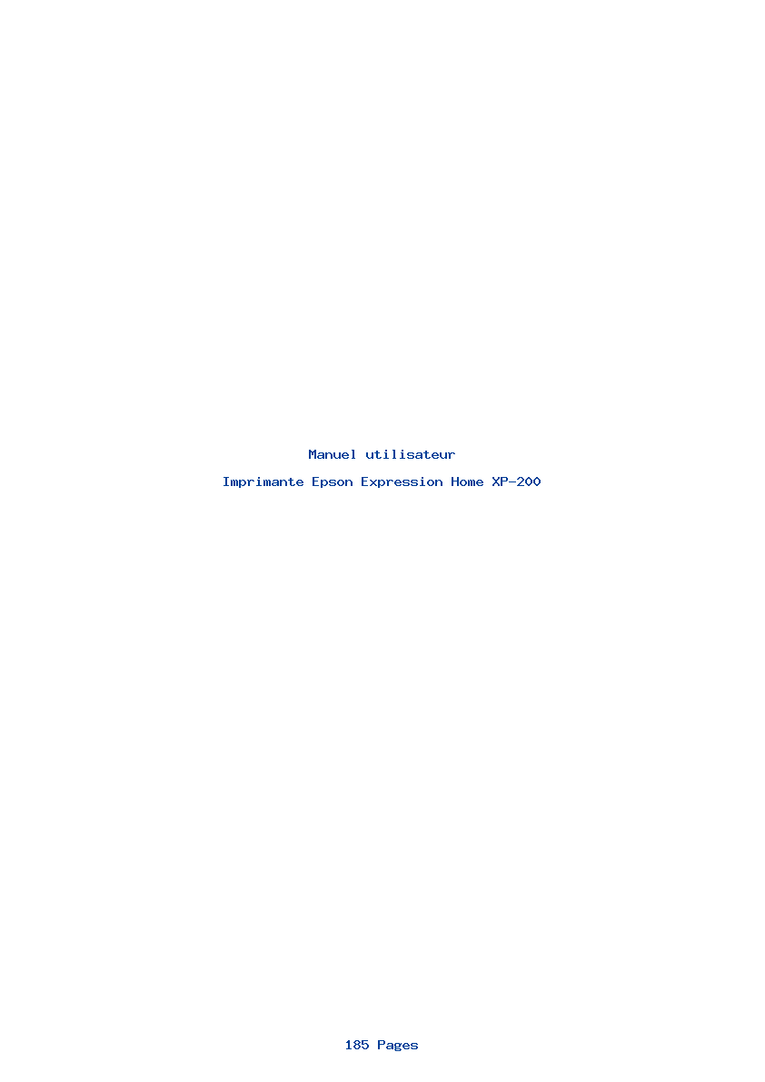 Page 1 de la notice Manuel utilisateur Epson Expression Home XP-200
