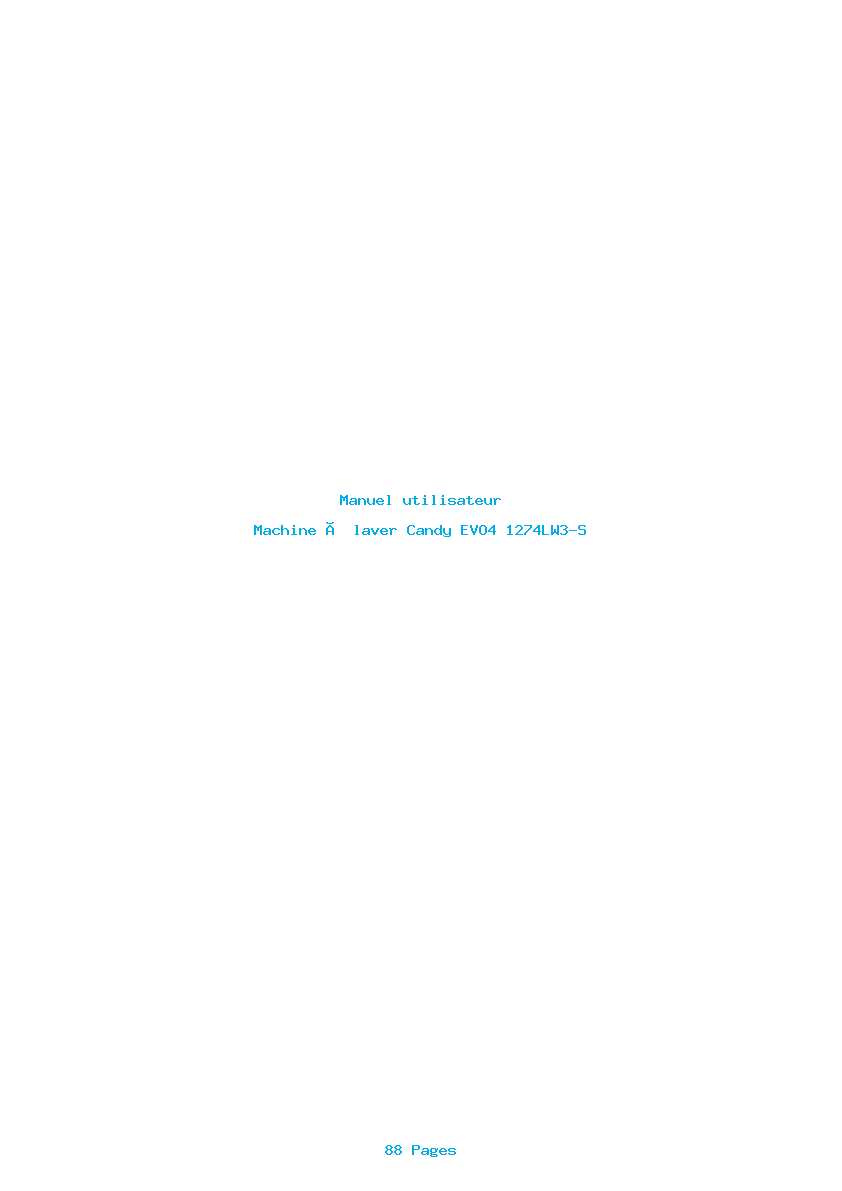 Page 1 de la notice Manuel utilisateur Candy EVO4 1274LW3-S