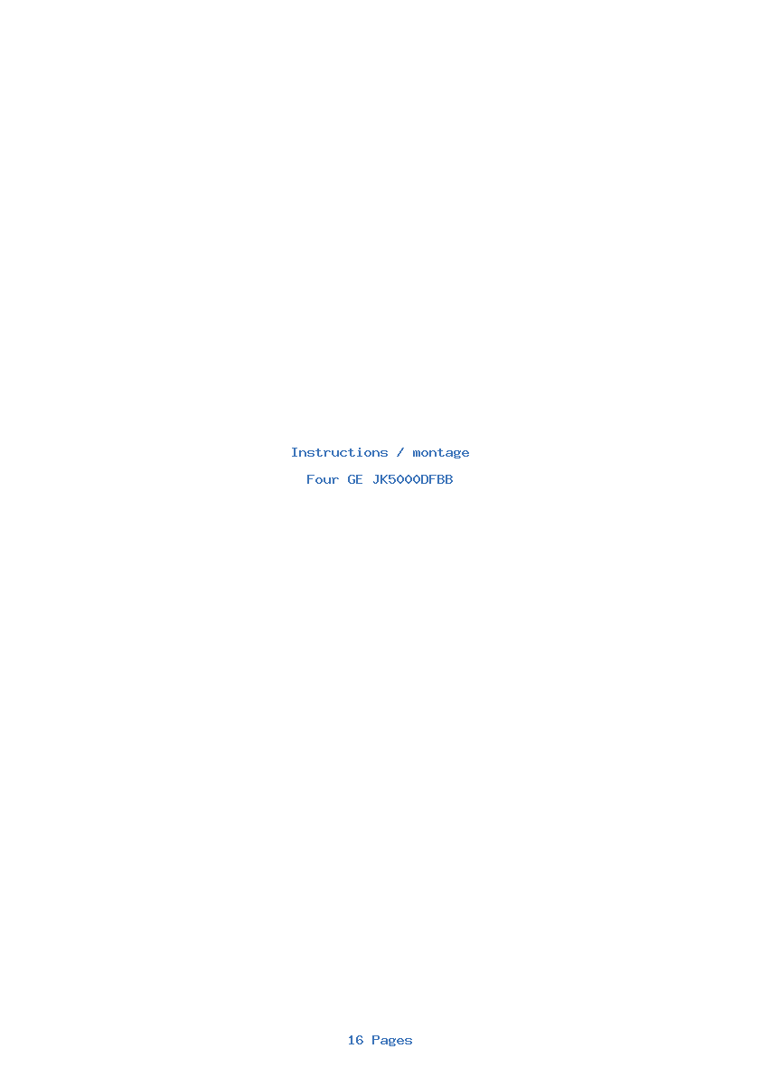 Page 1 de la notice Instructions / montage GE JK5000DFBB