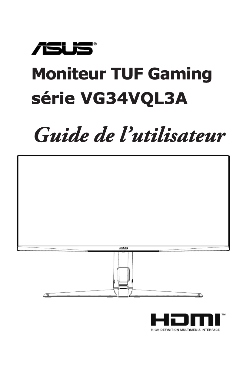 Page 1 de la notice Manuel utilisateur Asus TUF Gaming VG34VQL3A