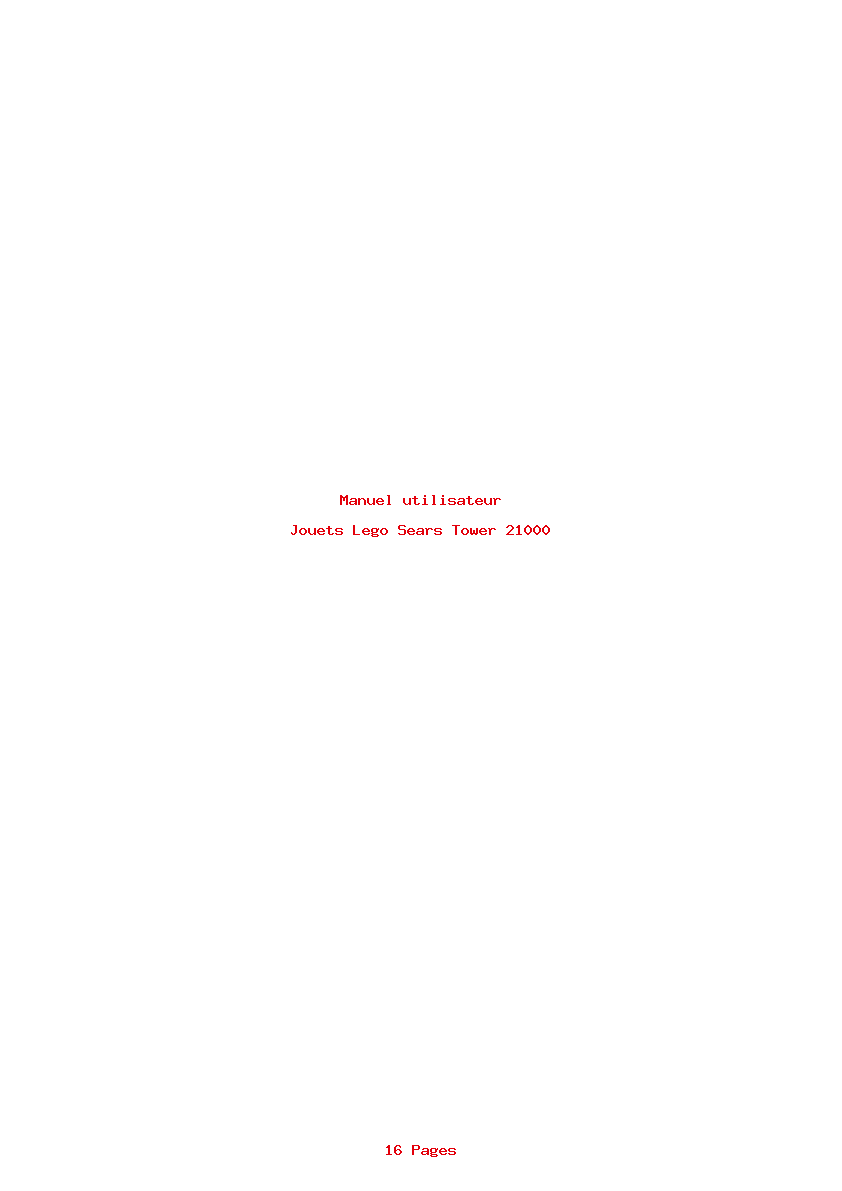 Page 1 de la notice Manuel utilisateur Lego Sears Tower 21000