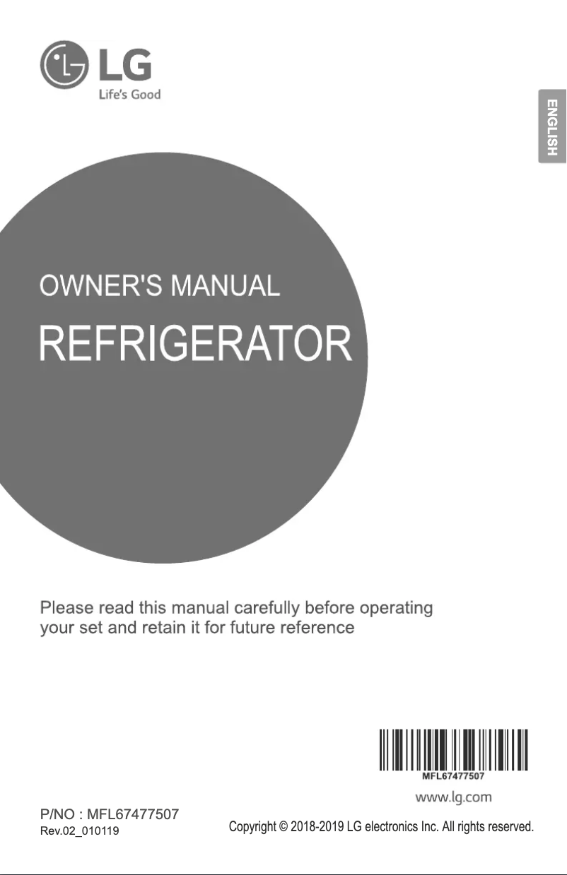 Page 1 de la notice Manuel utilisateur LG GL-C432HXCN