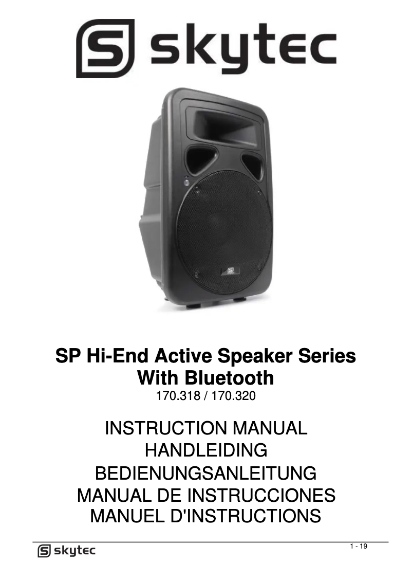 Page 1 de la notice Manuel utilisateur Skytec SP1200ABT
