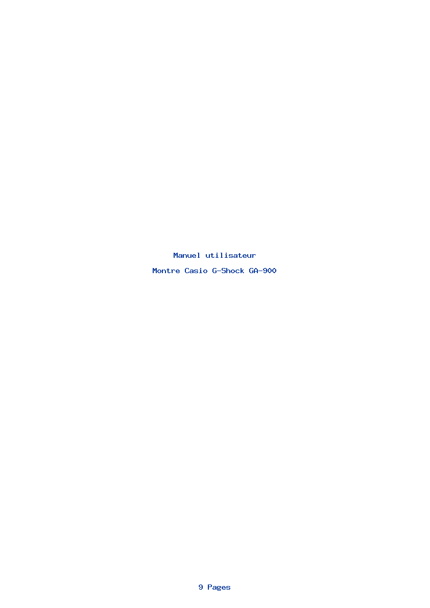 Page 1 de la notice Manuel utilisateur Casio G-Shock GA-900