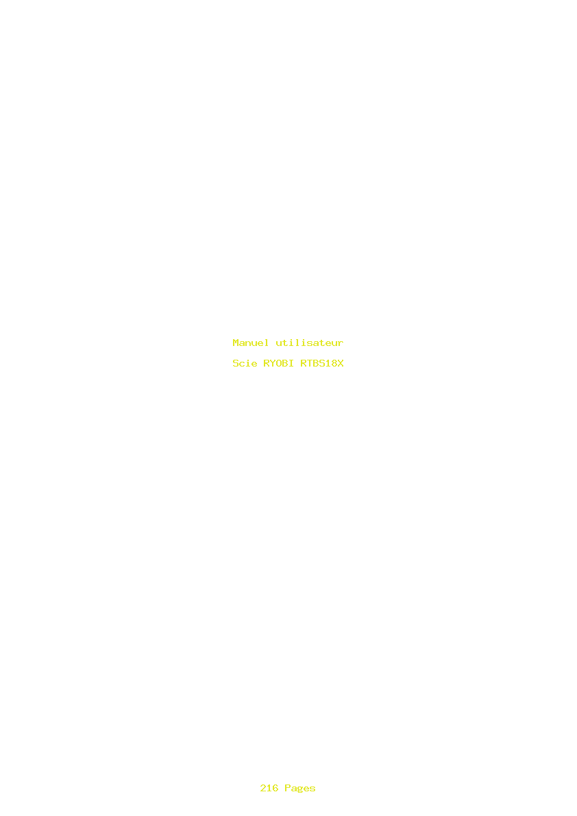 Page 1 de la notice Manuel utilisateur RYOBI RTBS18X