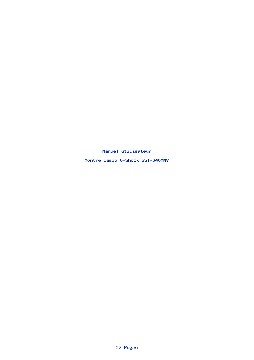 Page 1 de la notice Manuel utilisateur Casio G-Shock GST-B400MV