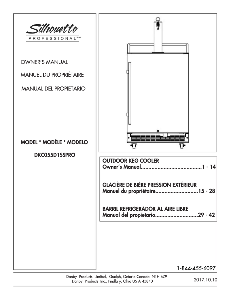 Page 1 de la notice Manuel utilisateur Danby DKC055D1SSPRO