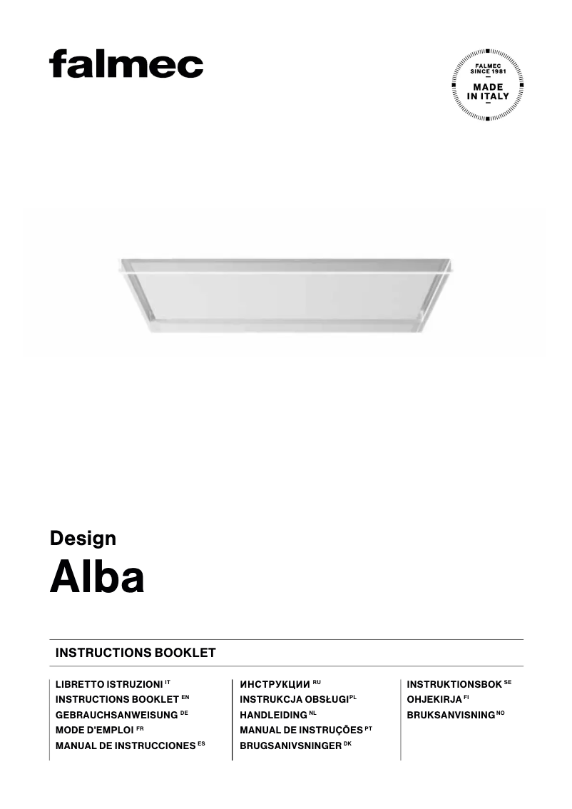 Página 1 del manual Manual de usuario Falmec Alba