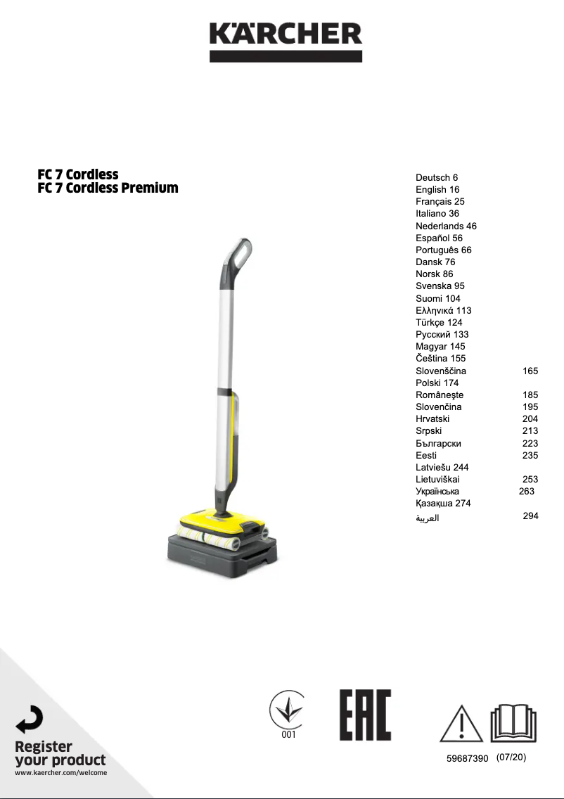 Página 1 del manual Manual de usuario Kärcher FC7 Cordless