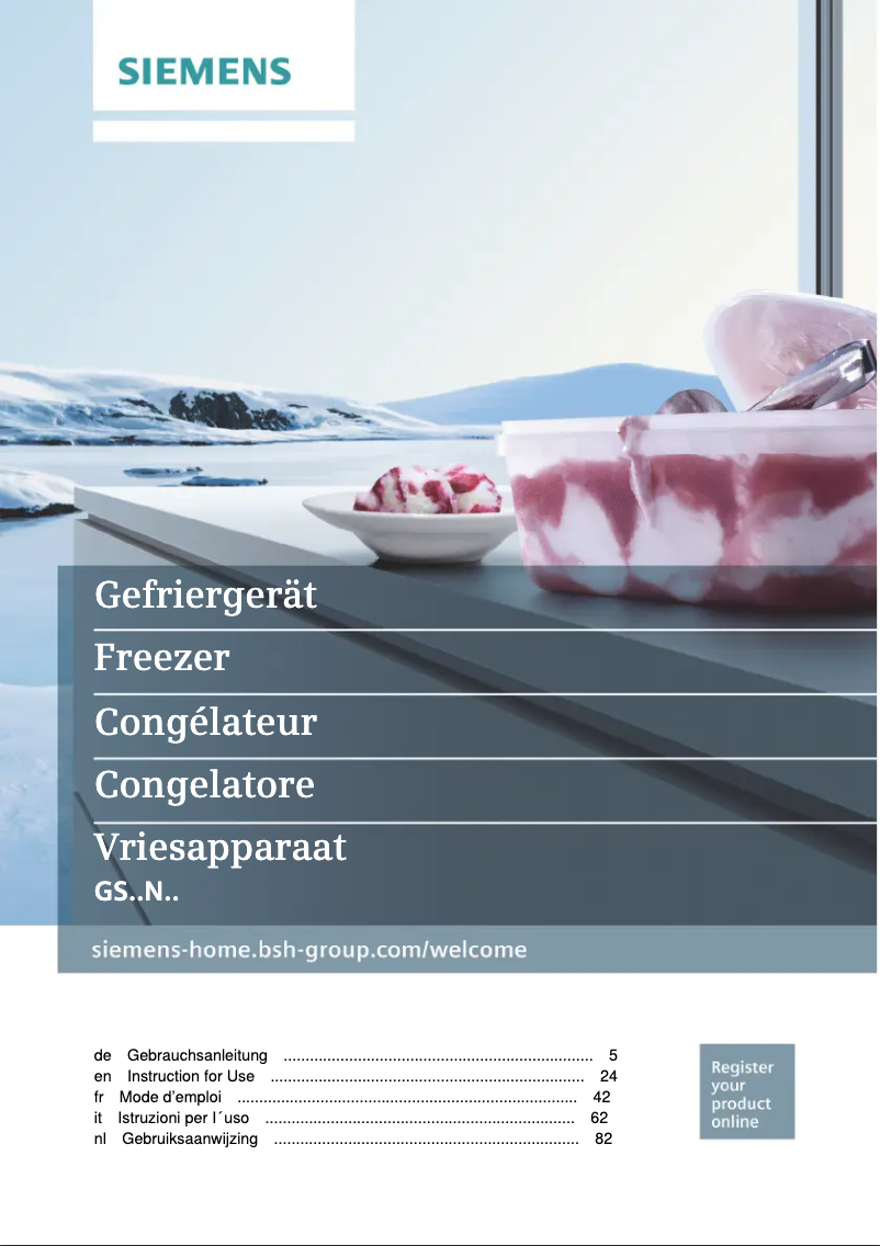 Page 1 de la notice Manuel utilisateur Siemens GS58NAWEV