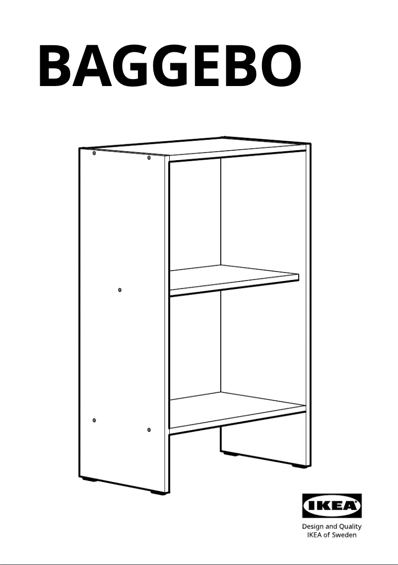 Page 1 de la notice Manuel utilisateur Ikea BAGGEBO 104.838.75