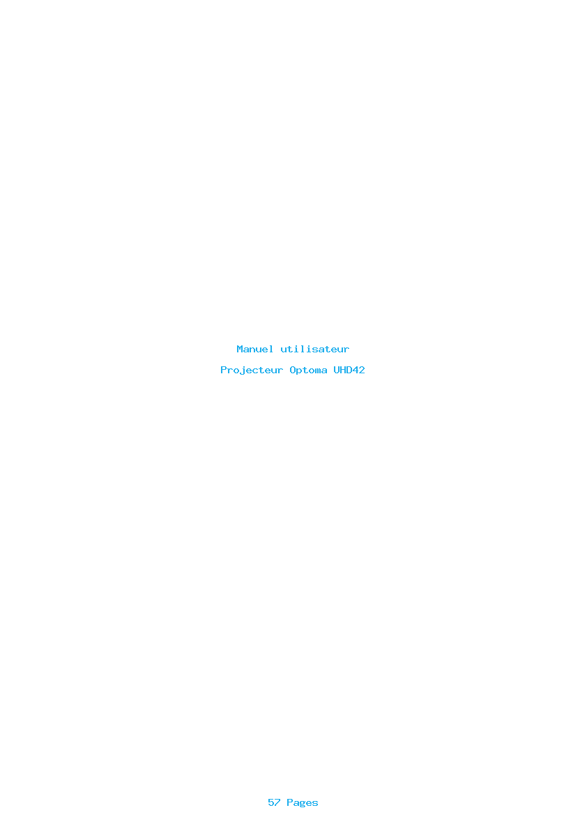 Page 1 de la notice Manuel utilisateur Optoma UHD42