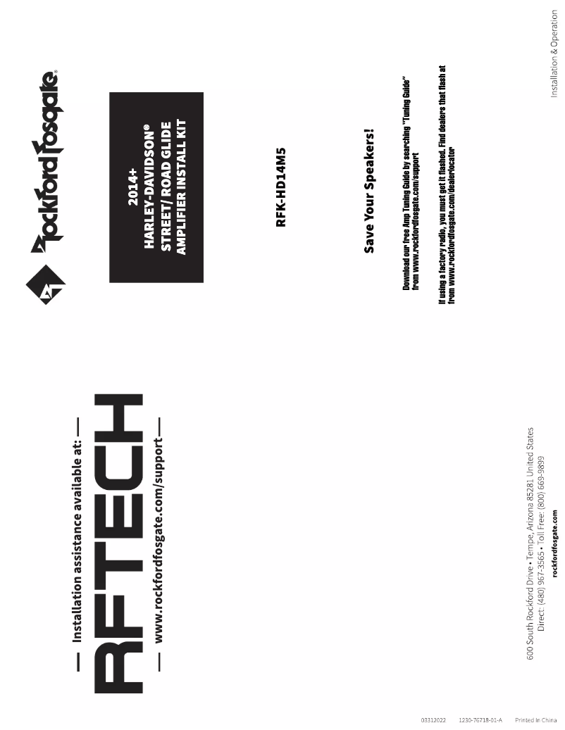 Page 1 de la notice Manuel utilisateur Rockford Fosgate HD9813RG-STG3