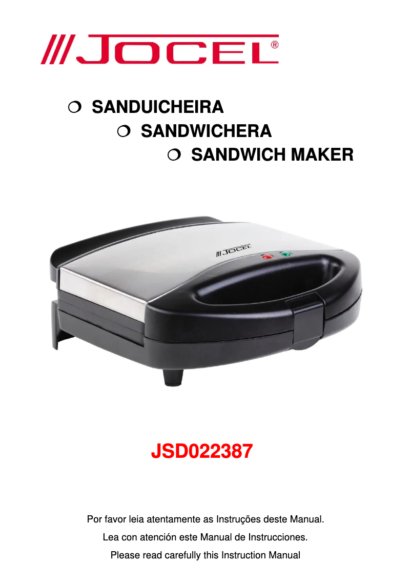 Page 1 of the manual User Manual Jocel JSD022387