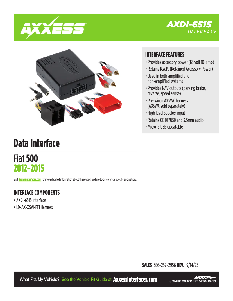 Page 1 de la notice Fiche technique AXESS AXDI-6515