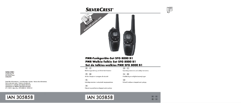 Page 1 de la notice Manuel utilisateur SilverCrest SFG 8000 B1